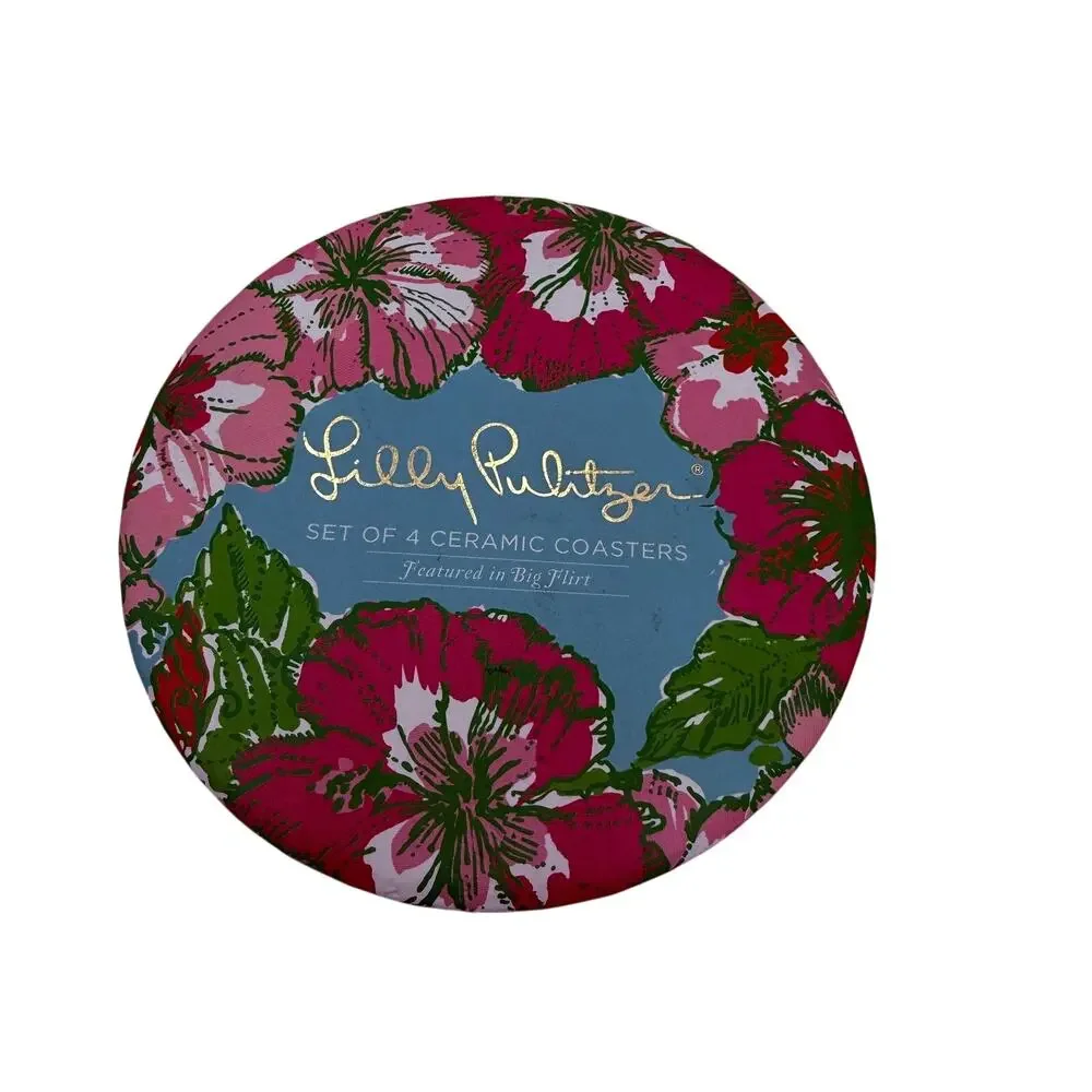 Lilly Pulitzer Big Flirt Set of 3 Ceramic Coasters